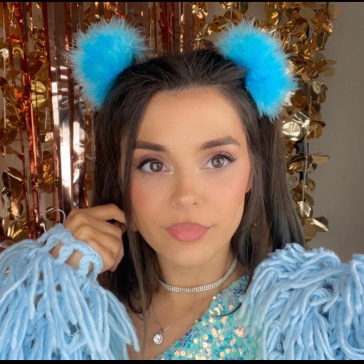 Set of 2 Blue Fluffy Hair Ties