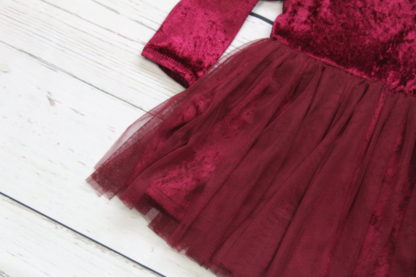 Personalised Girls Deep Red First Christmas Dress & Headband