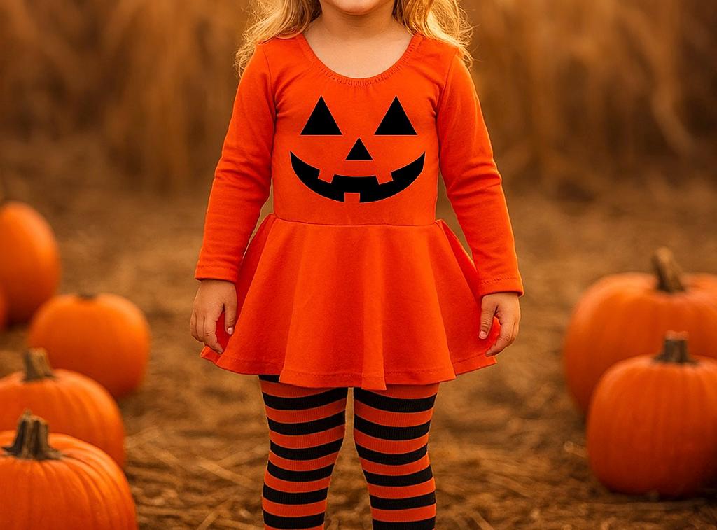 Girls Pumpkin Dress