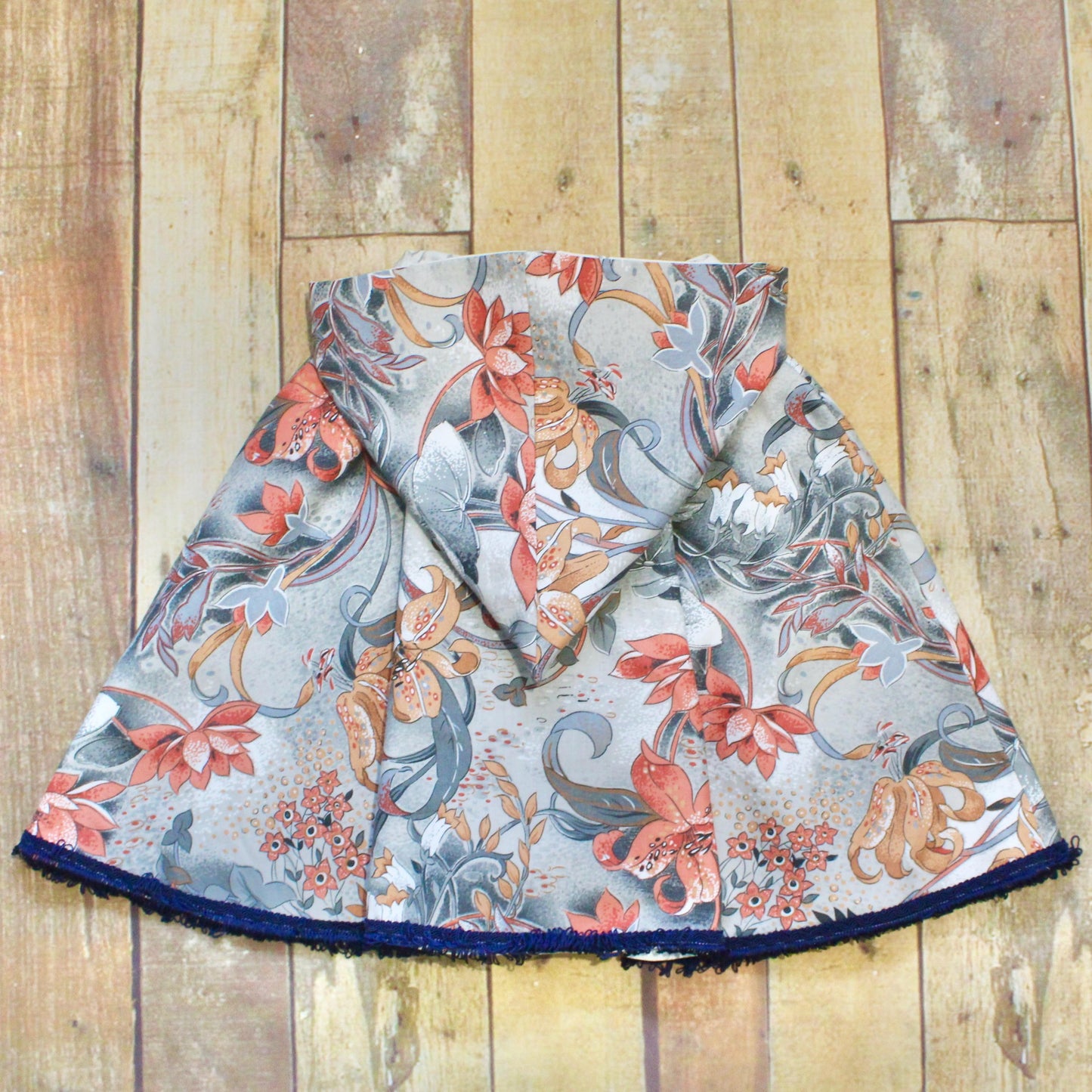 Hayden Cape - Girls Grey and Orange Floral Cape