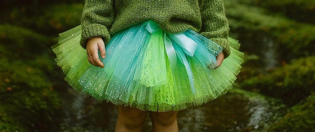 Green & Blue Tulle Tutu Skirt