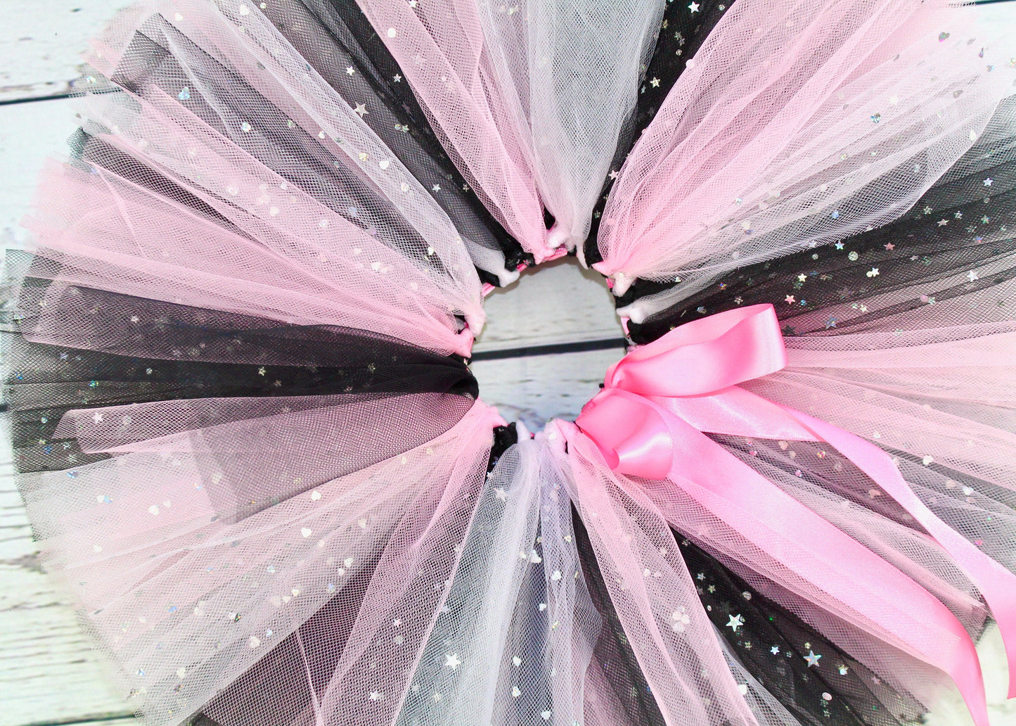 Black & Pink Sparkly Halloween Tutu Skirt