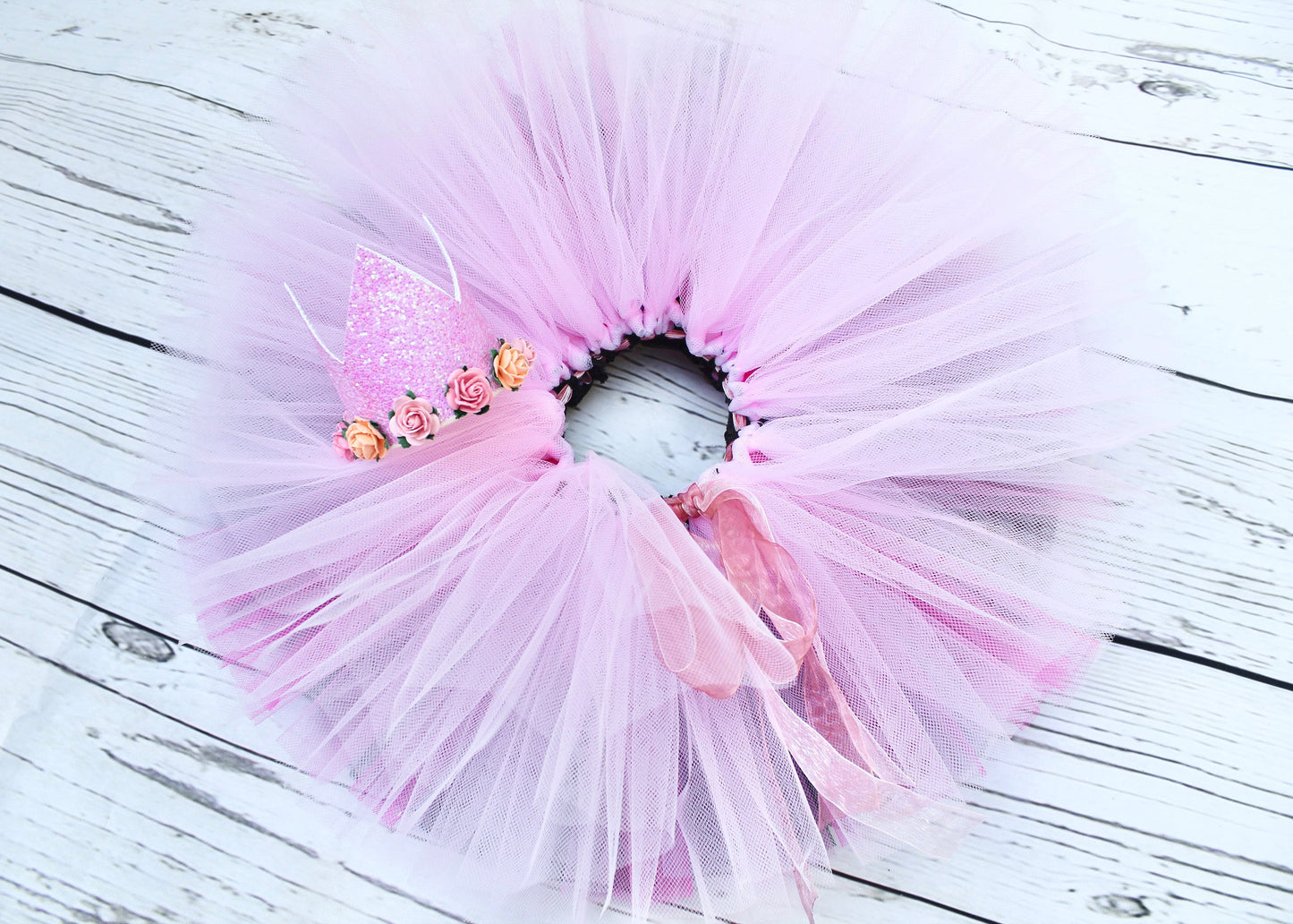 4th Birthday Tutu Outfit in Black & Pink