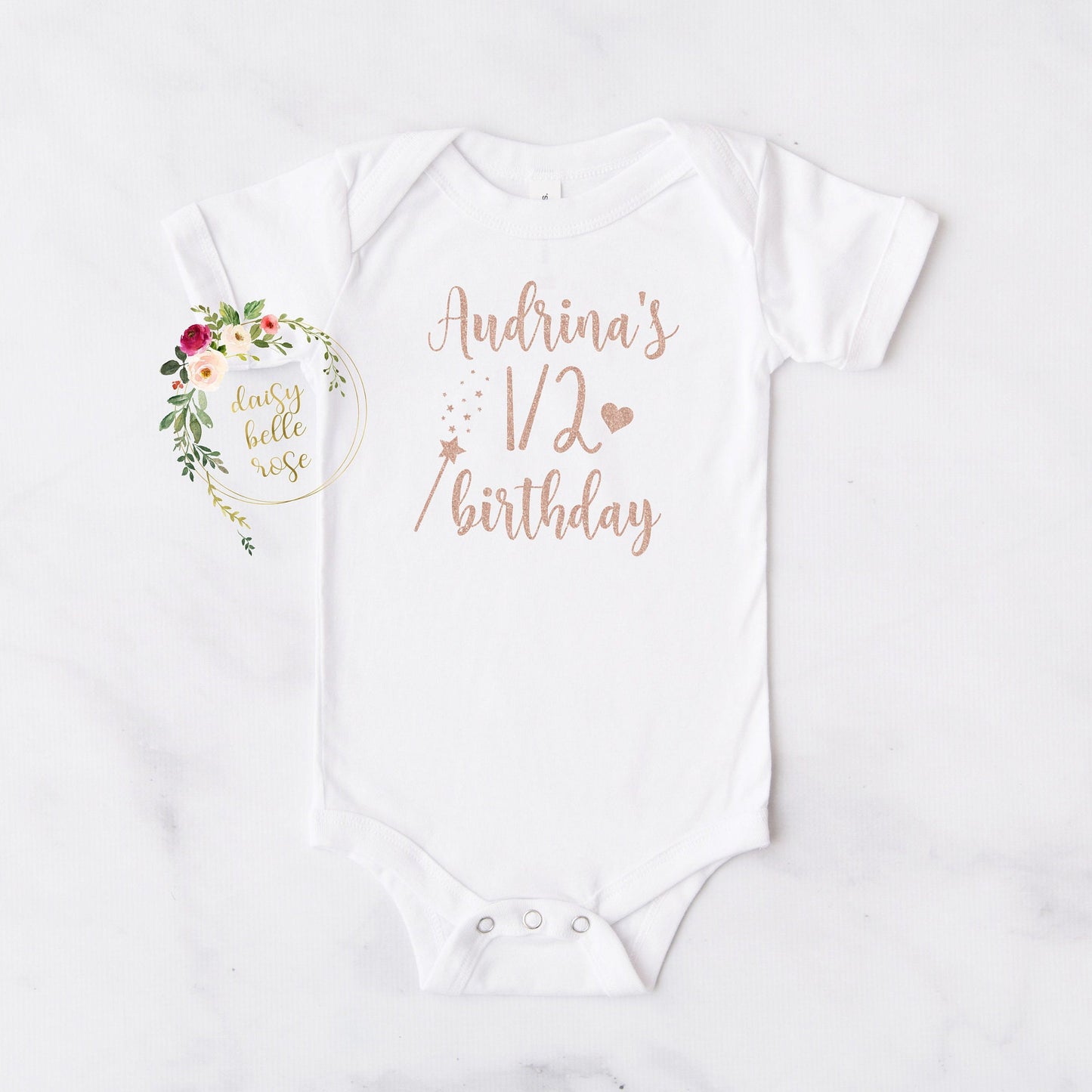 Half Way To One Bodysuit in Rose Gold