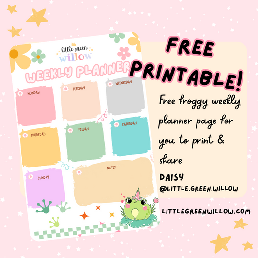 Free Printable Froggy Weekly Planner!