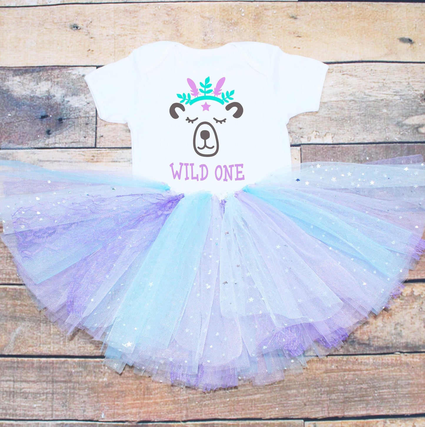 Girls Bear Wild One Birthday Outfit