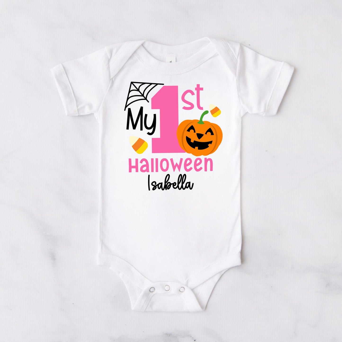 Baby Girl's First Halloween Tutu Outfit in Hot Pink & Black