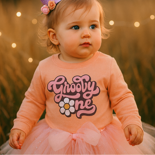 Girls Groovy One 1st Birthday Outfit