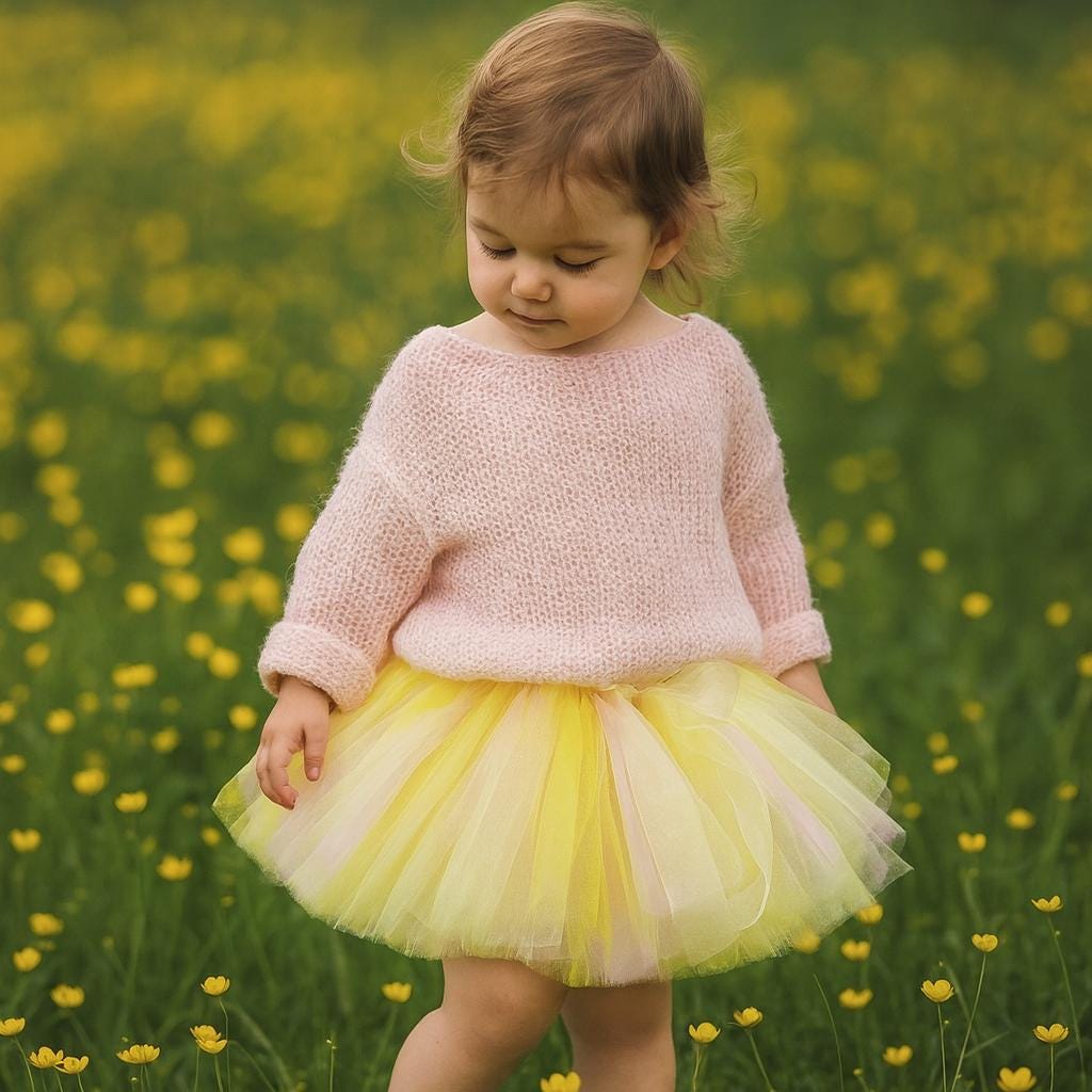Sparkly Yellow and Pink Tutu Skirt