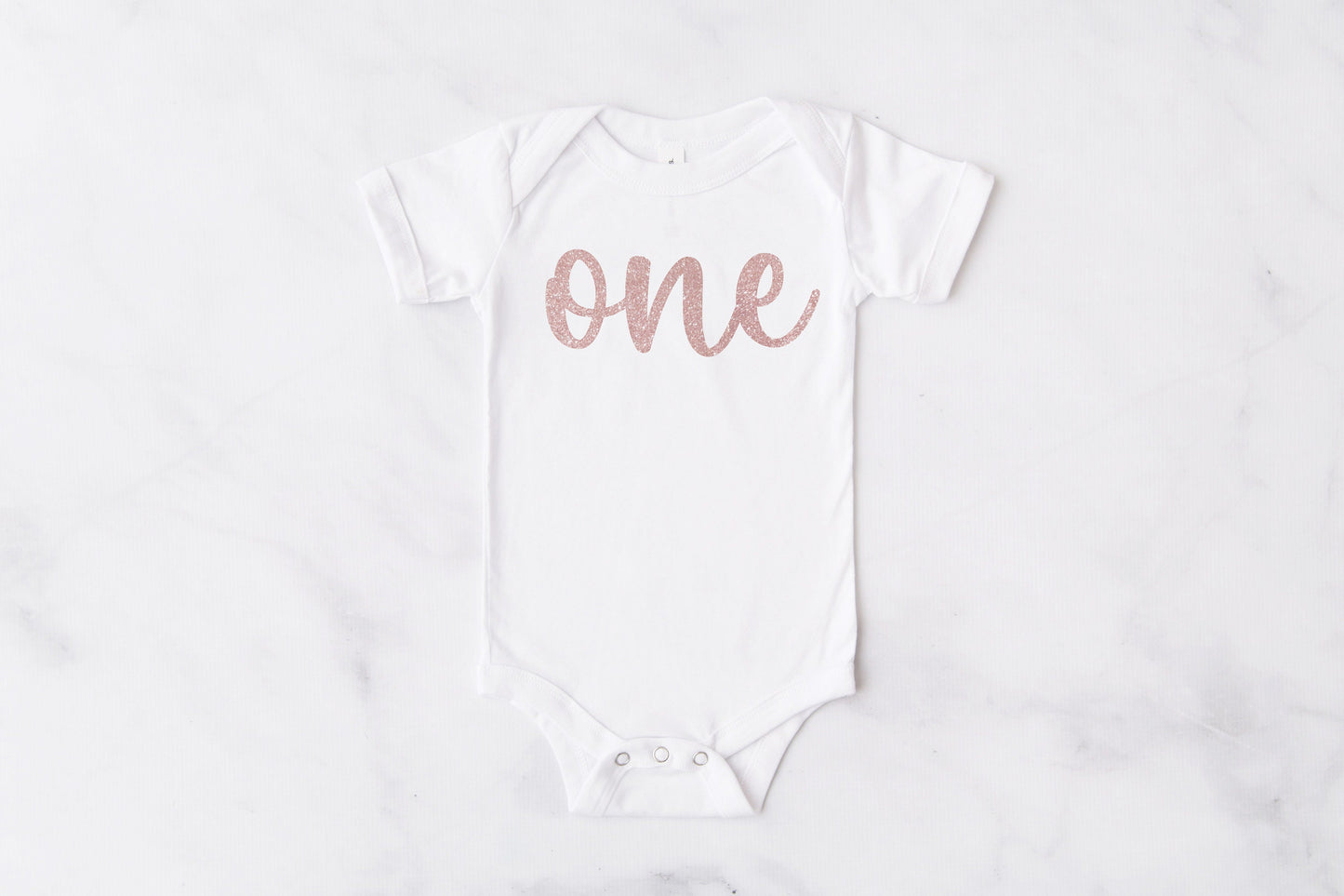 Rose Gold 'One' 1st Birthday Bodysuit