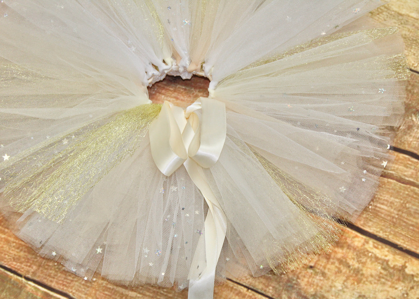 Ivory and Gold Christmas Tutu Skirt