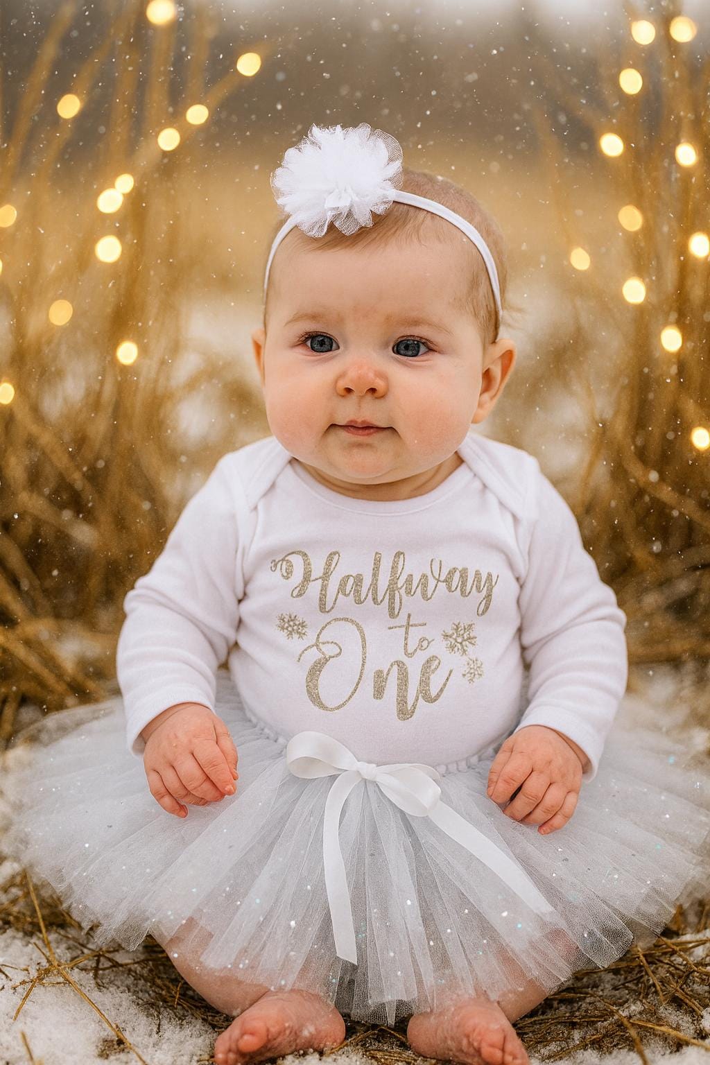 Baby Girls Halfway to One Winter Tutu Outfit