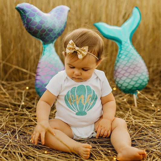 Baby Girls Mermaid 1st Birthday Bodysuit