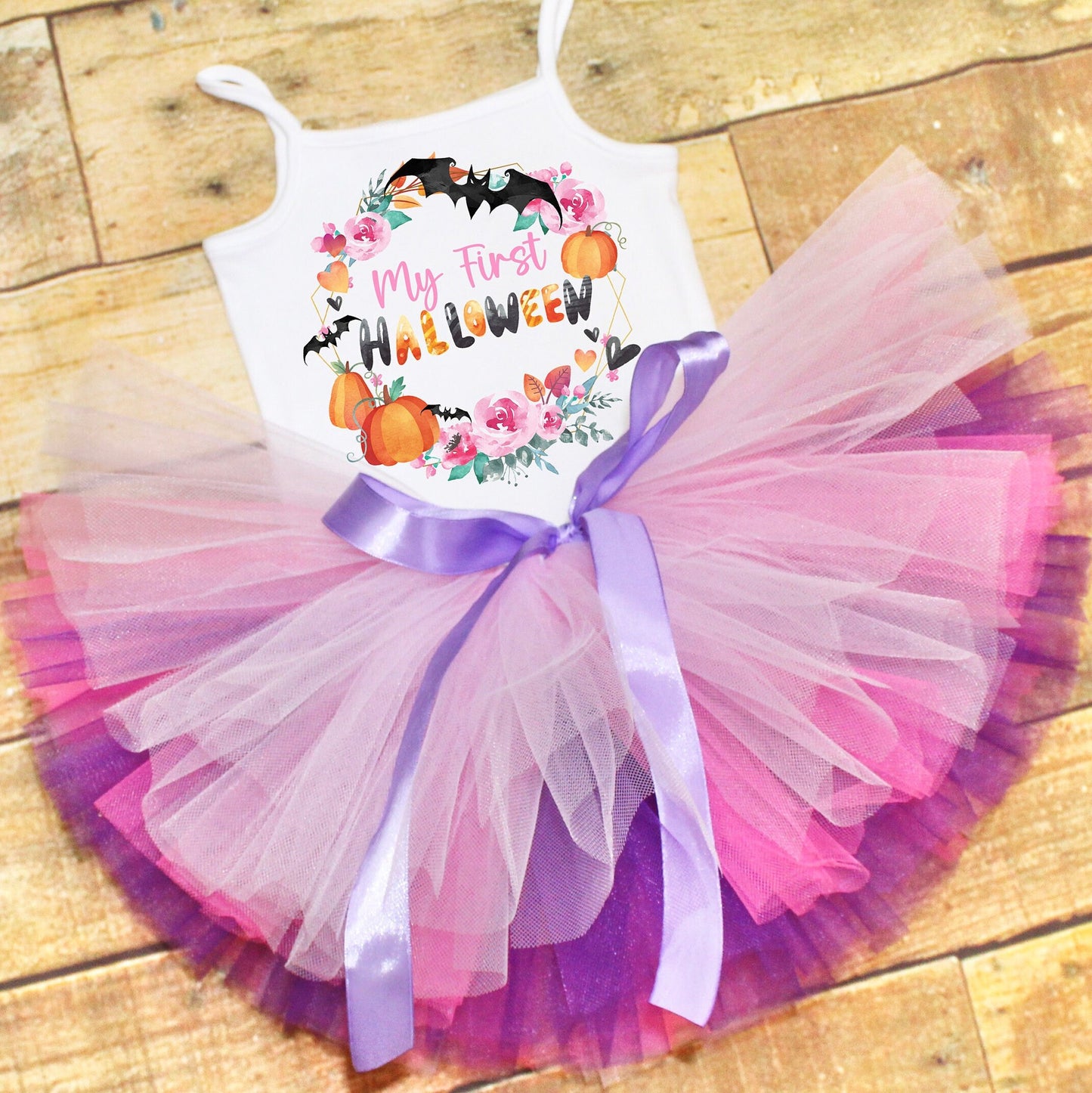 Pink & Purple 1st Halloween Tutu Set