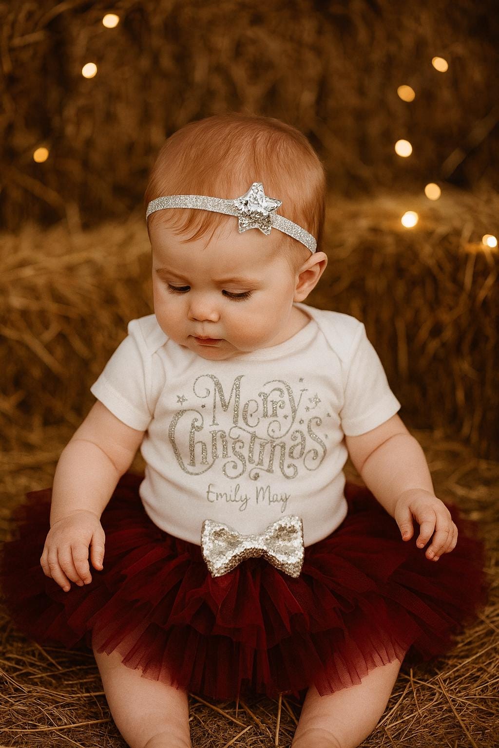 Merry Christmas Red Ruffle Skirt & Bodysuit Set