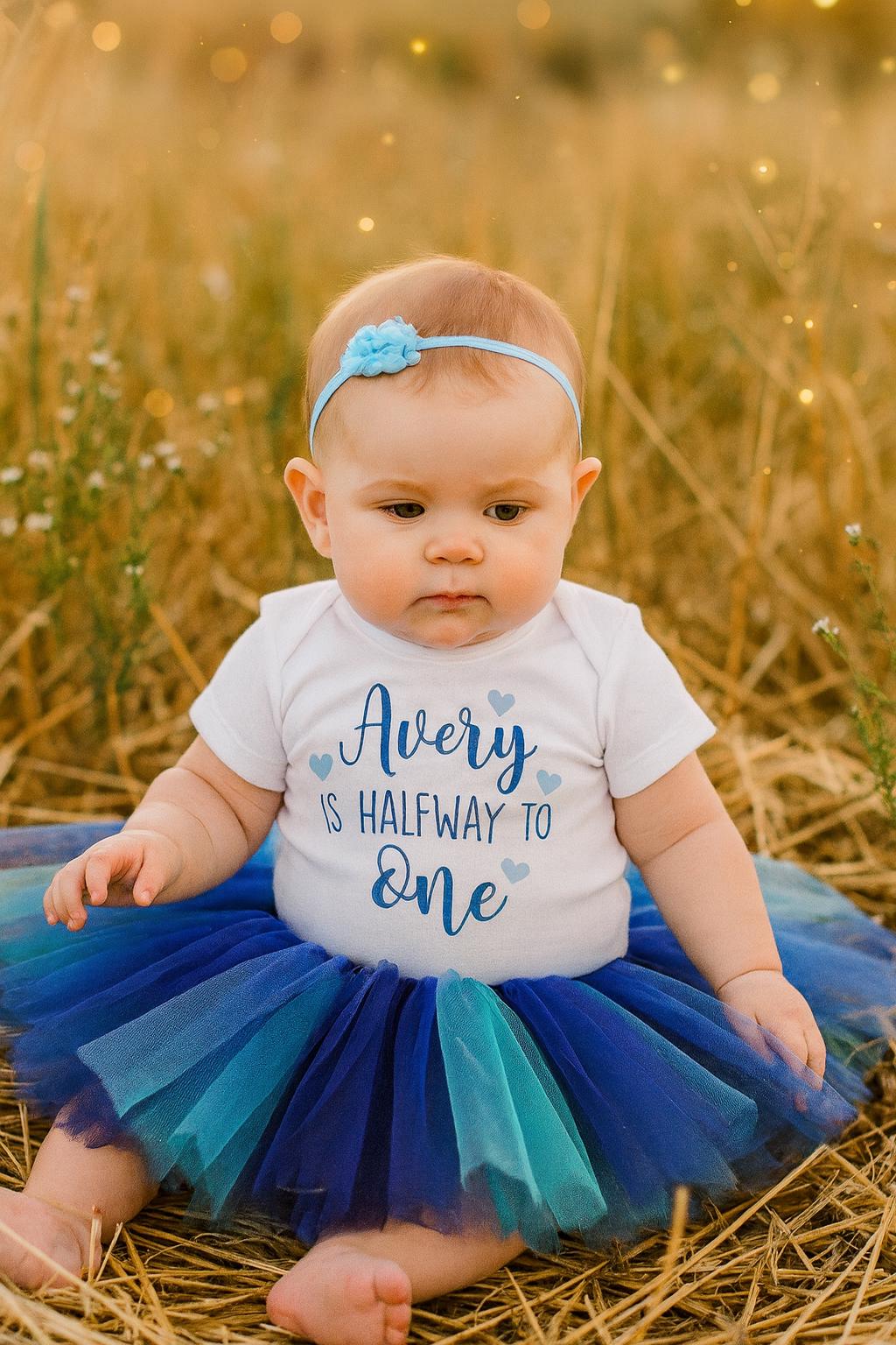 Half Birthday Blue & Teal Tutu Set