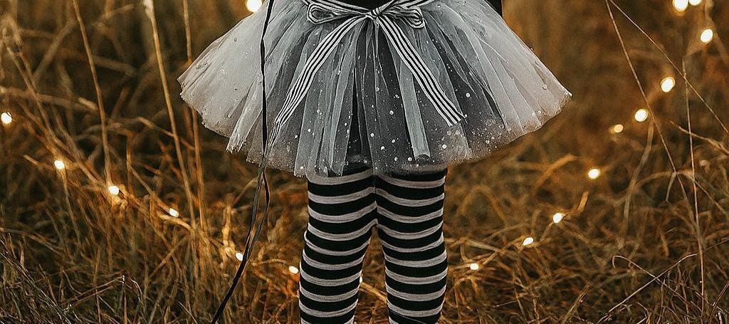 Sparkly Black & White Tutu Skirt for Witch Costume