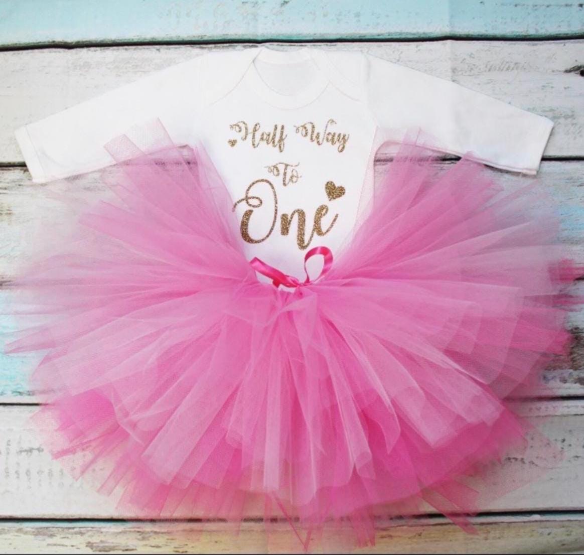 Half Birthday Outfit in Pink & Gold
