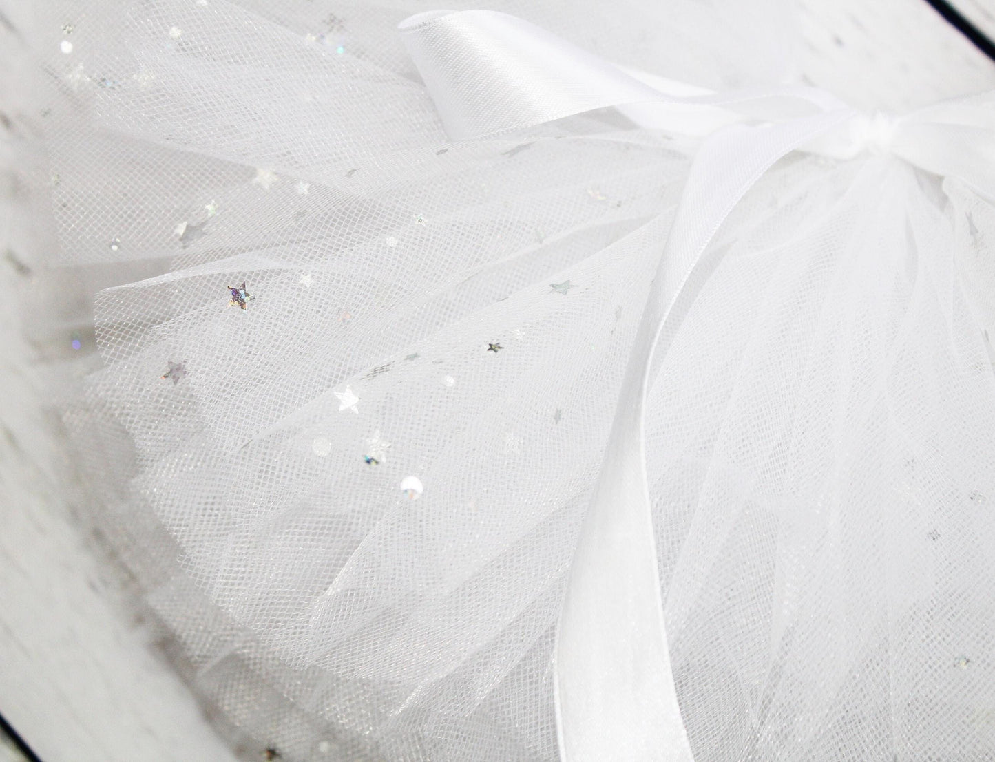Sparkly White Tulle Tutu Skirt