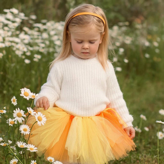 Orange Ombre Tutu Skirt with Crown