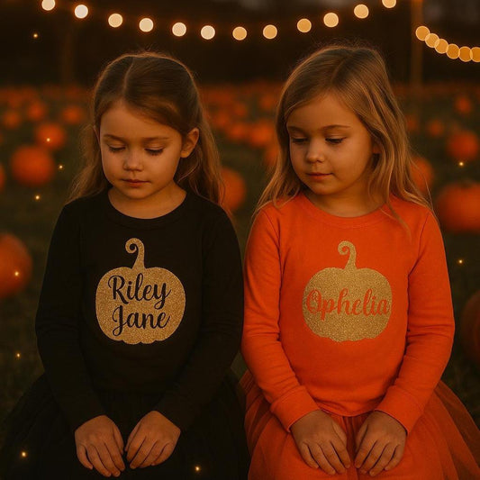 Personalised Pumpkin Halloween Top for Girls
