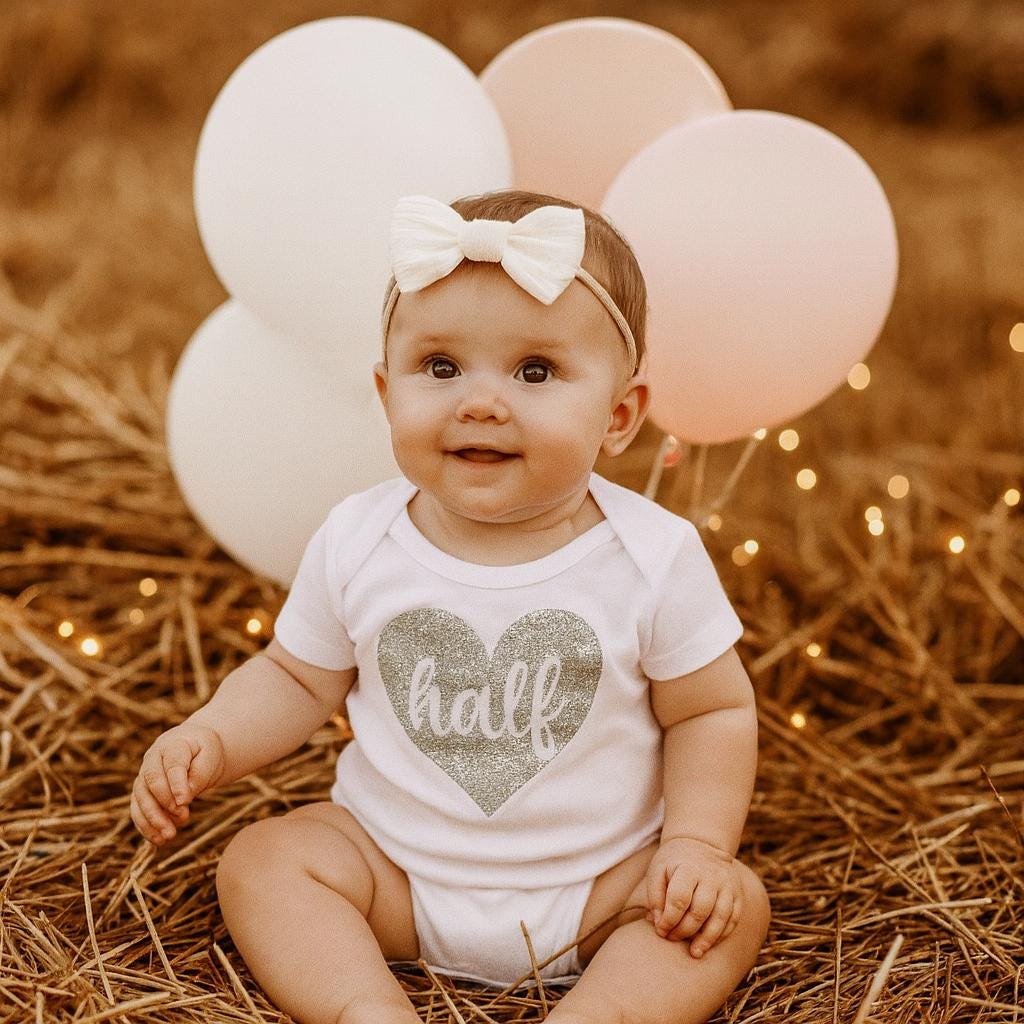 Silver Sparkly Half Birthday Bodysuit