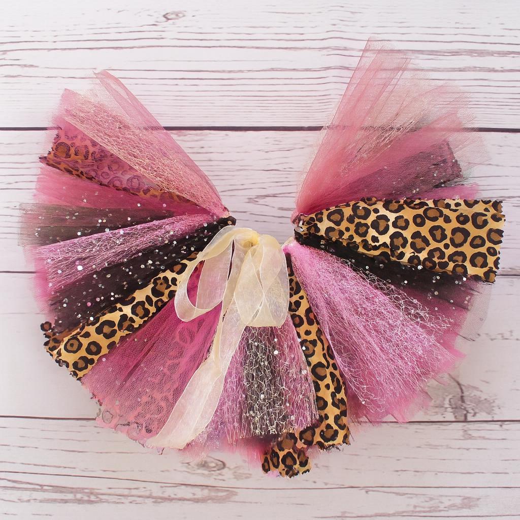 Girls Pink Leopard Tutu Skirt