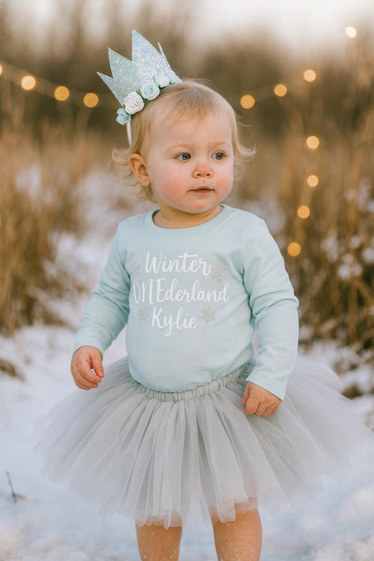 Personalised Winter ONEderland Tutu Outfit for Girls