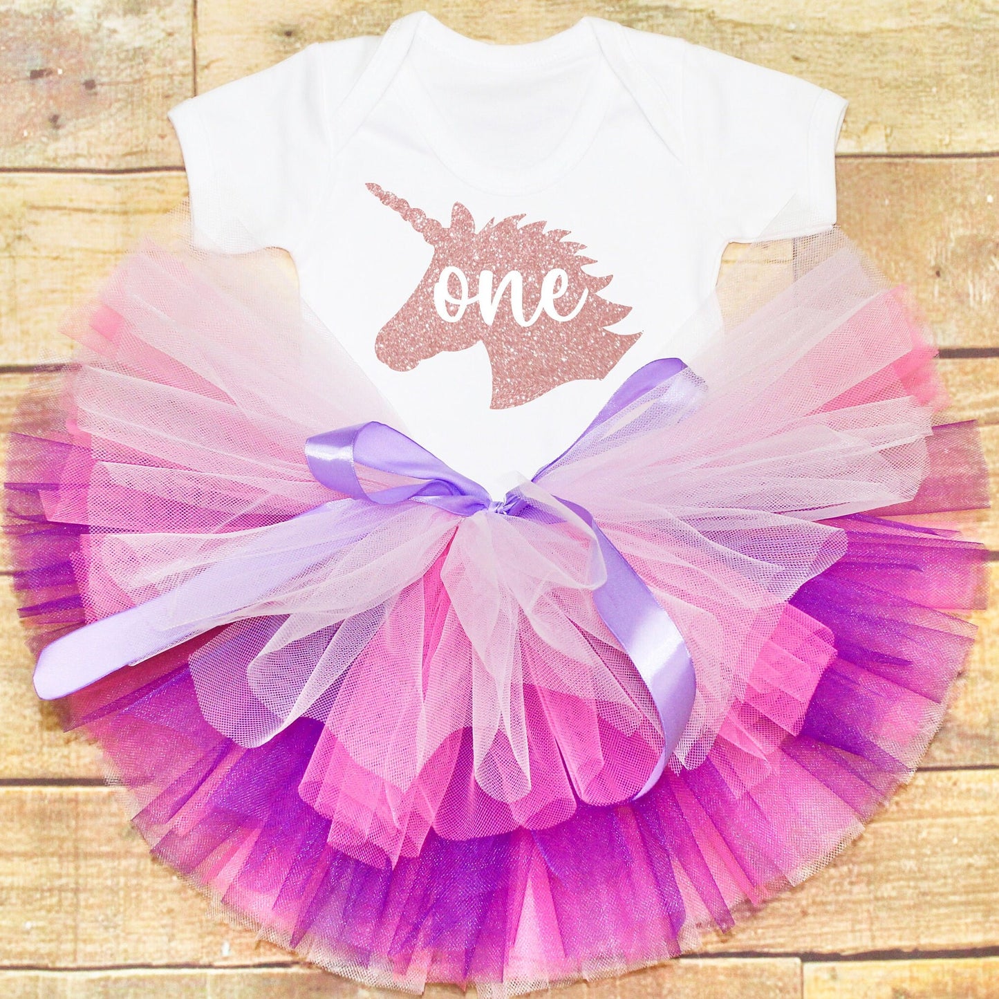 Unicorn First Birthday Pink & Purple Tutu Set
