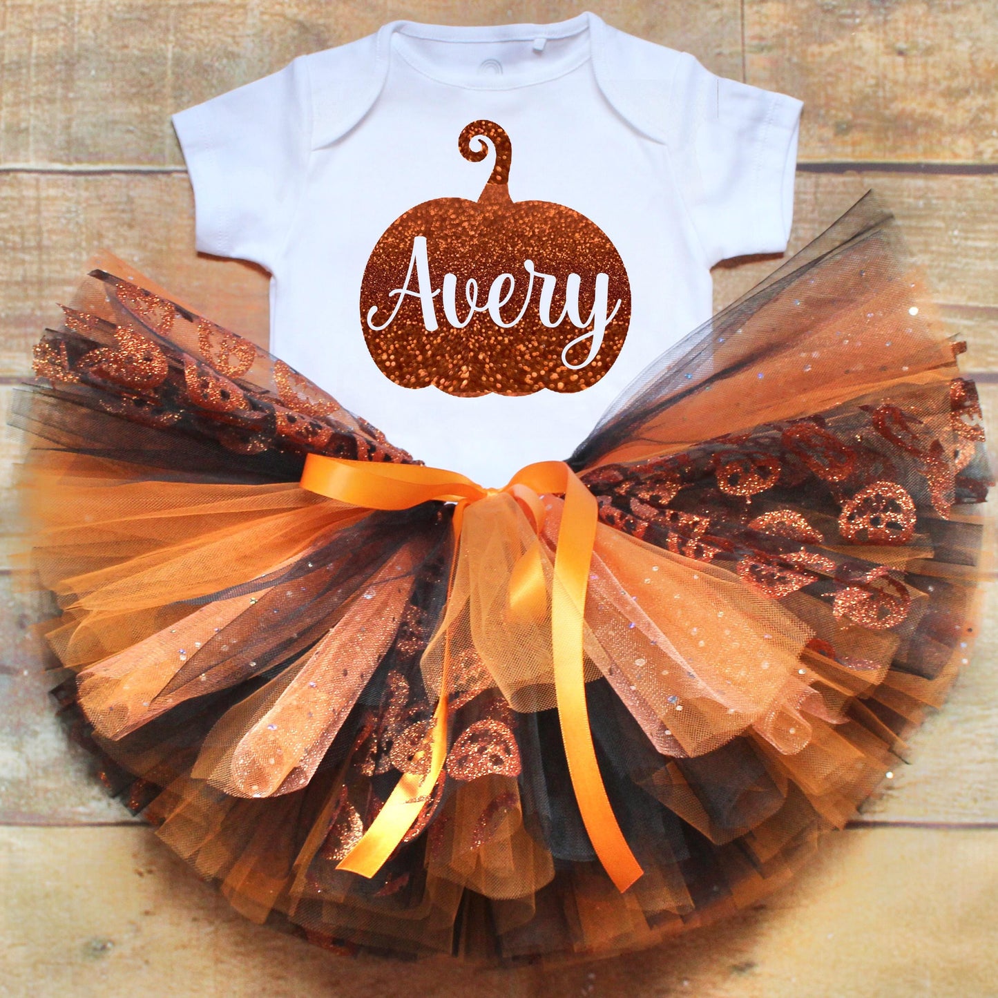 Personalised Baby Girls Pumpkin Tutu Outfit