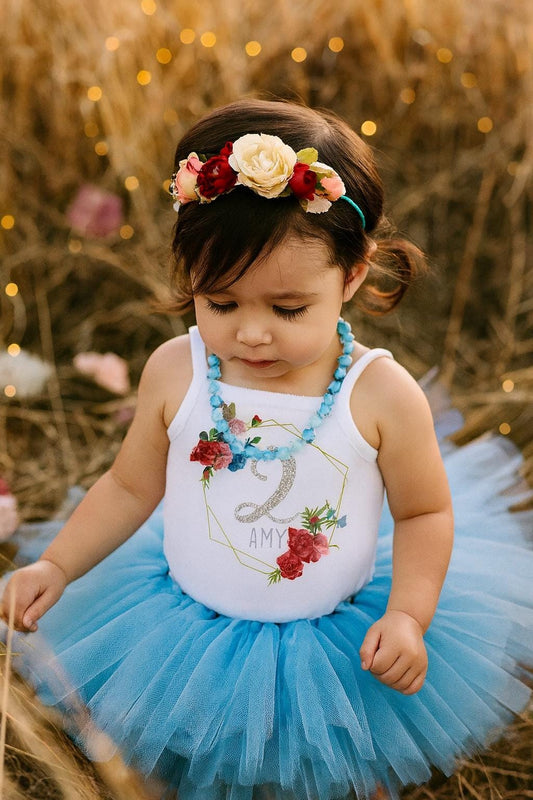 Blue & Silver 2nd Birthday Tutu Outfit