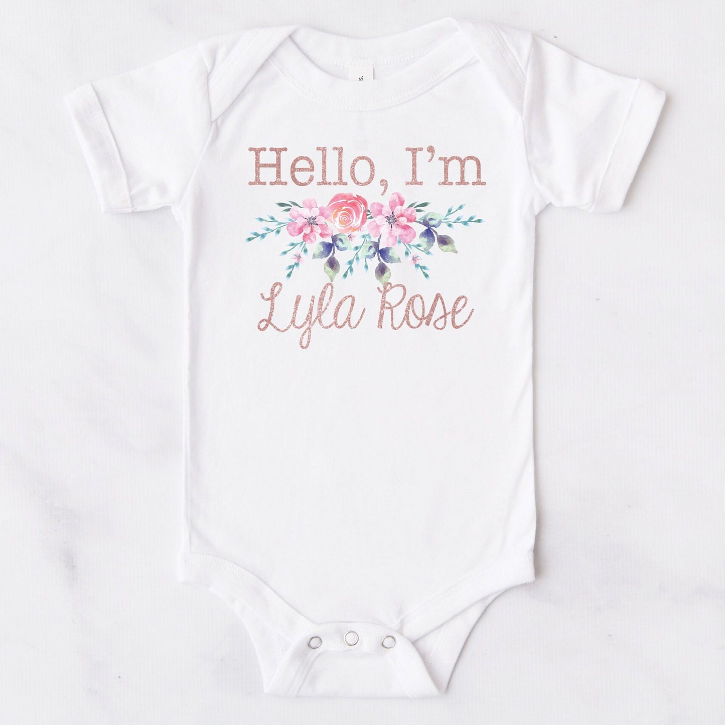 Personalised Floral Bodysuit