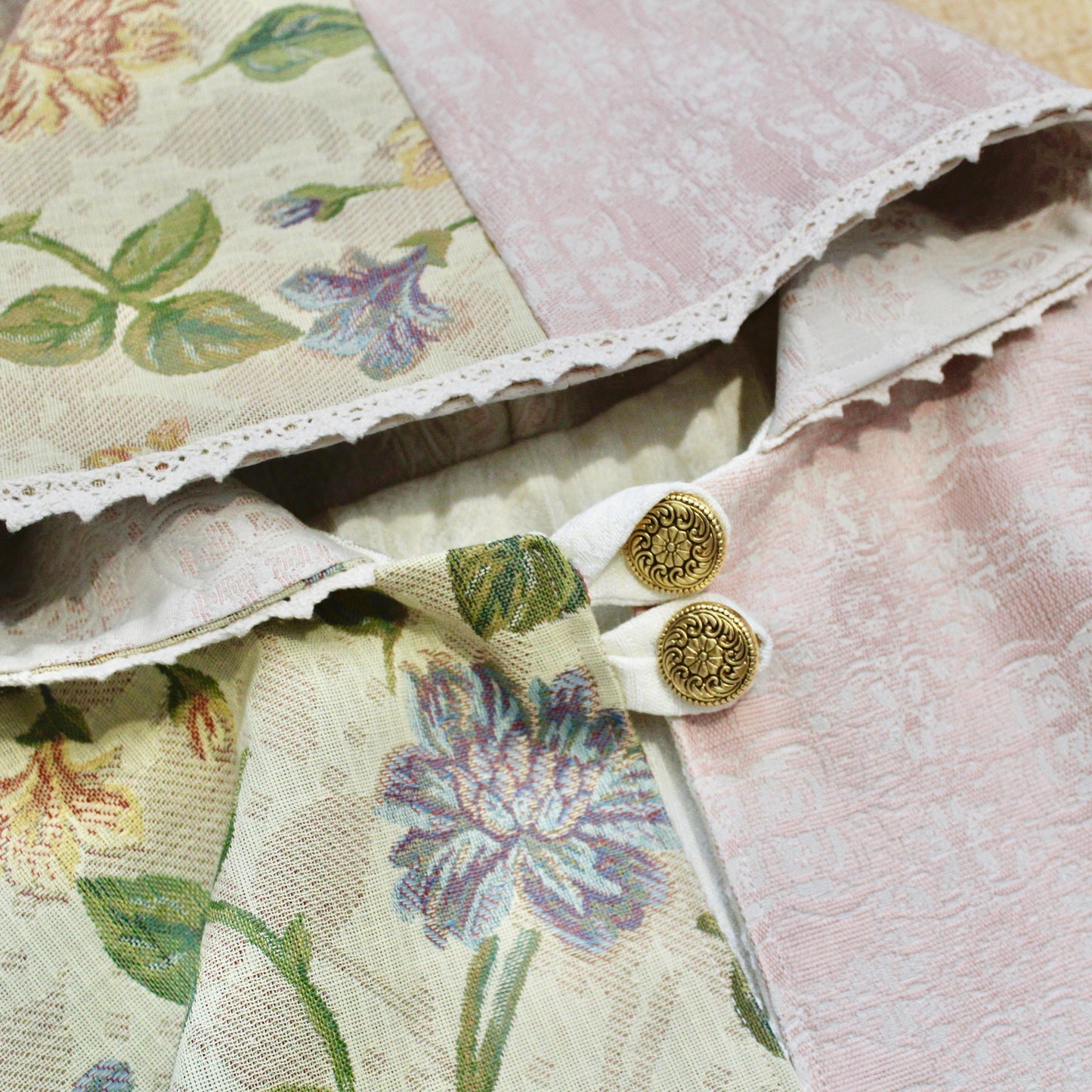 Secret Garden Cape - Split Patchwork Kids Cape with Pixie Hood