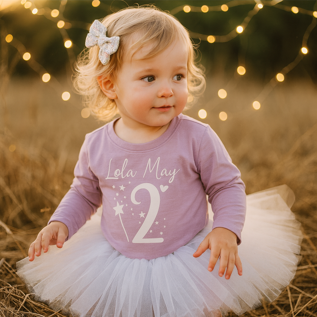 Lilac Personalised Girls 2nd Birthday Tutu Outfit