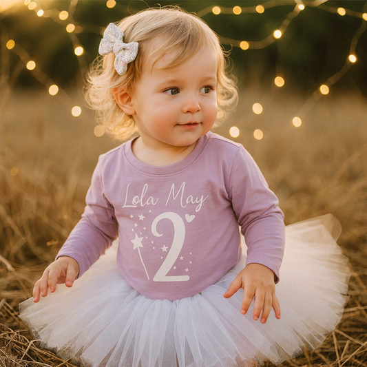Lilac Personalised Girls 2nd Birthday Tutu Outfit