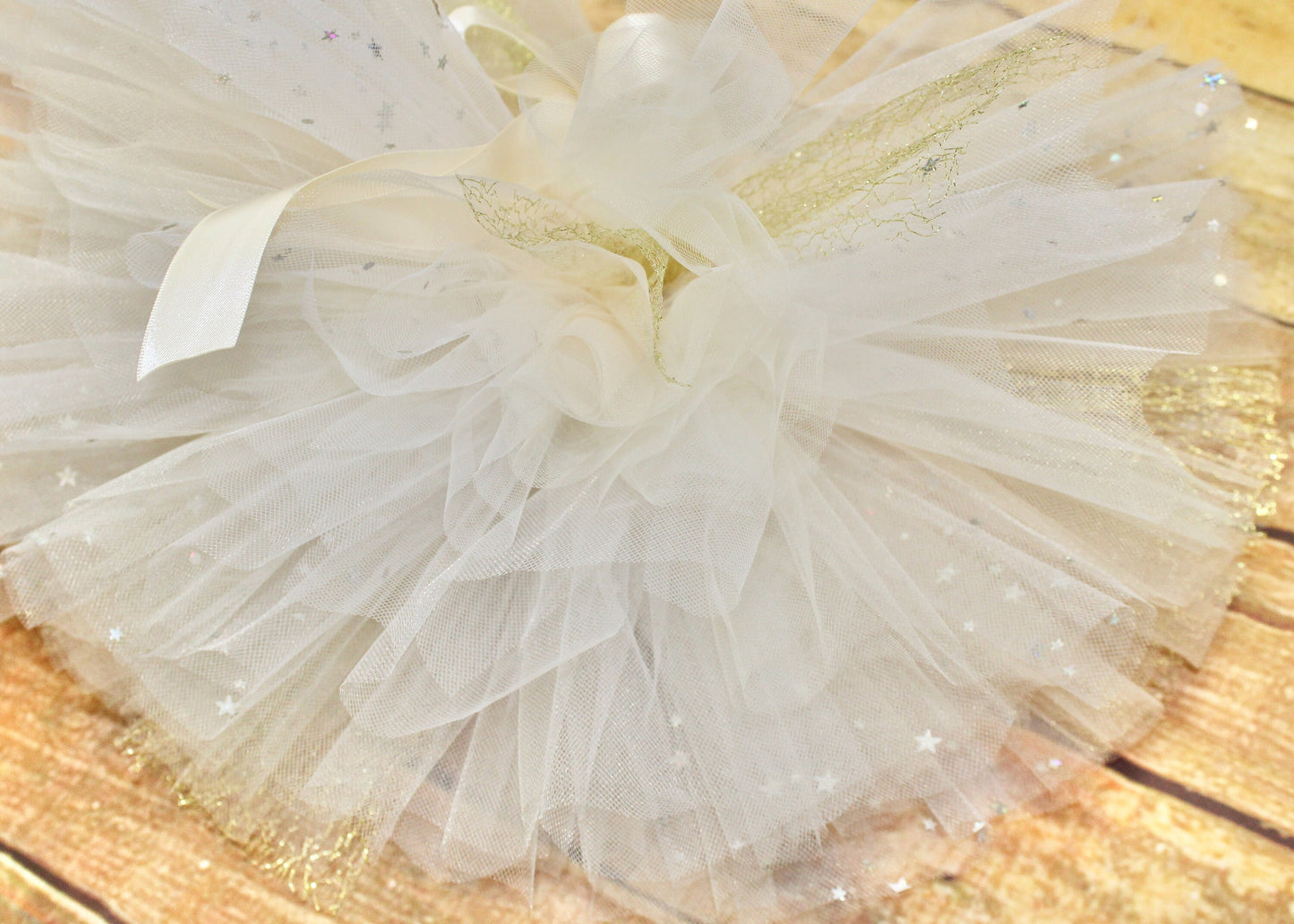 Ivory and Gold Christmas Tutu Skirt