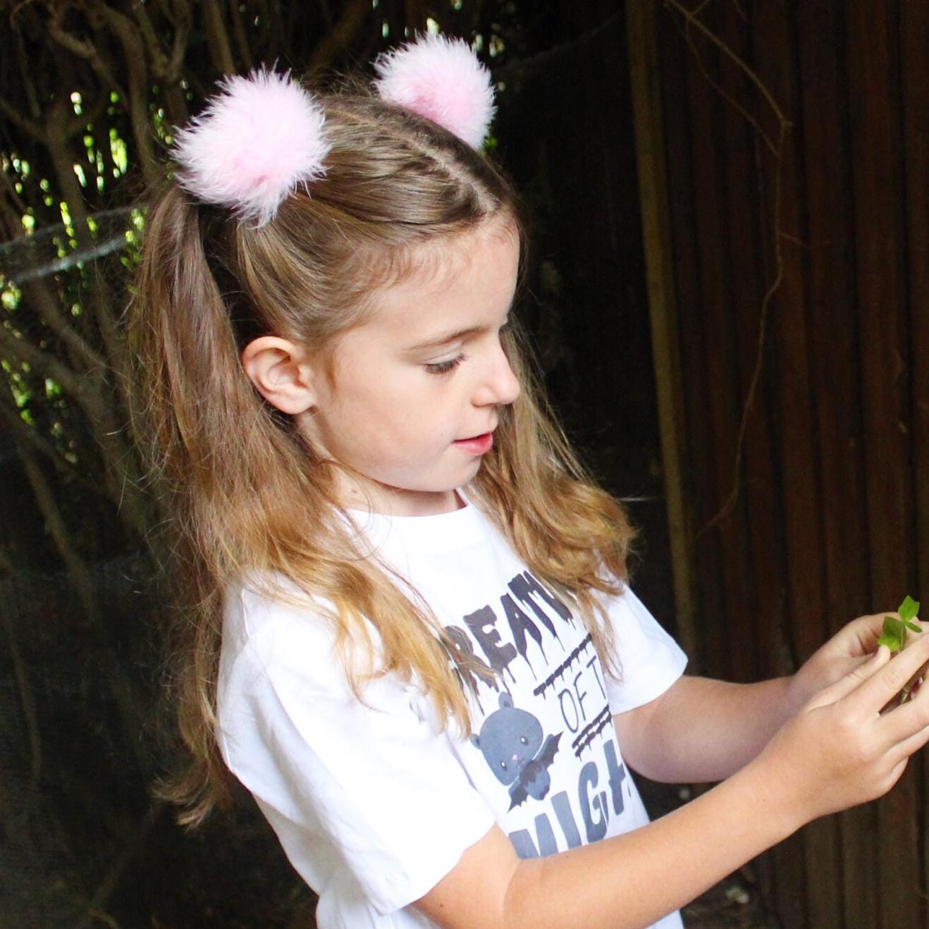Pink Fluffy Hair Ties - Set of 2