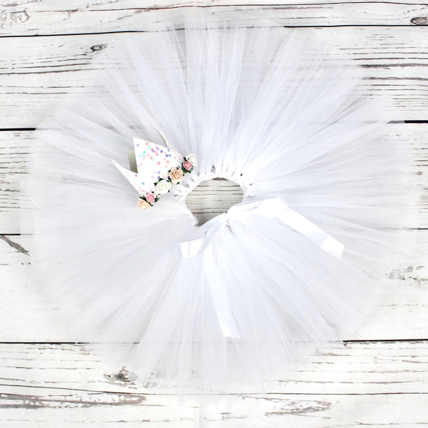 White Tutu & Crown Set