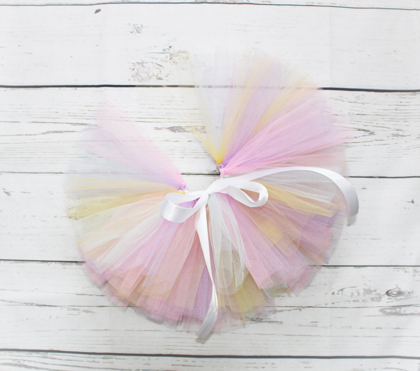 Girls First Birthday Outfit: Gold 'ONE' Bodysuit & Pastel Rainbow Tutu