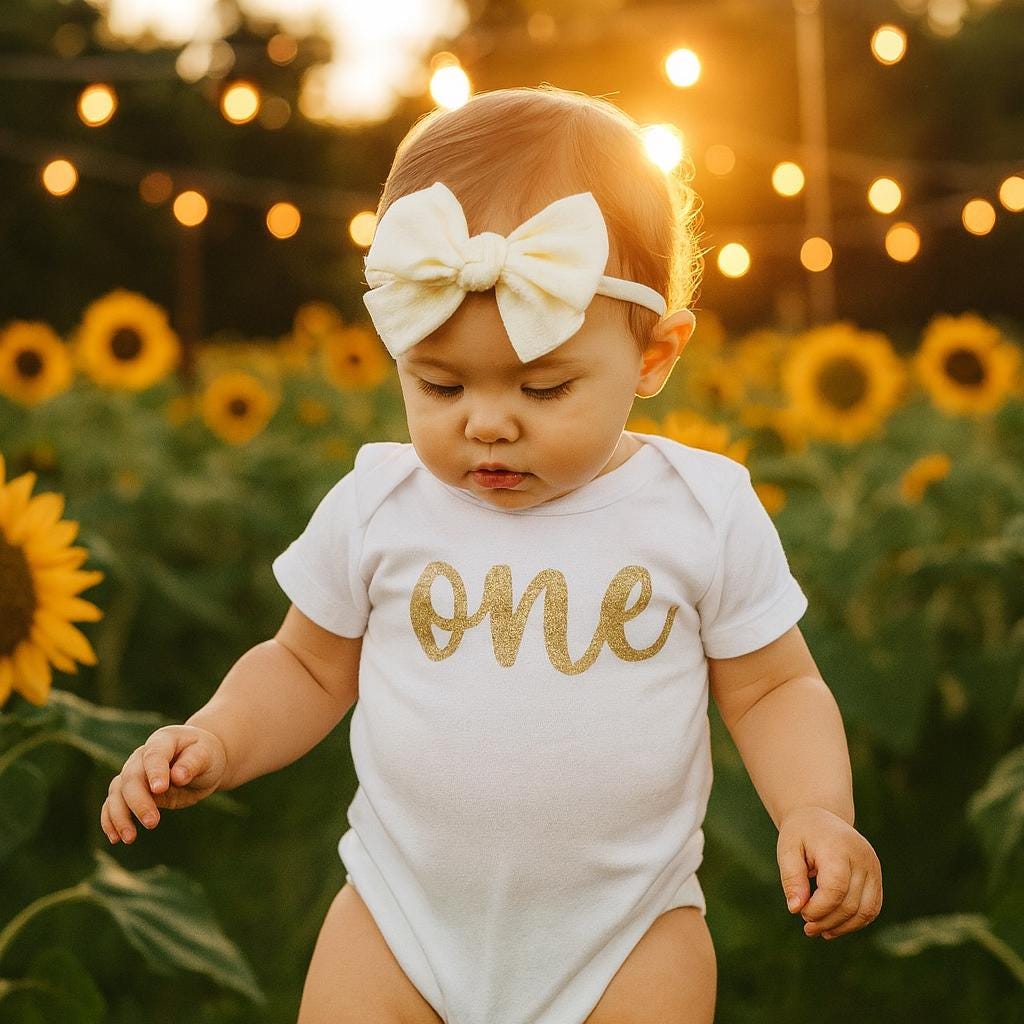 Gold 'One' First Birthday Bodysuit