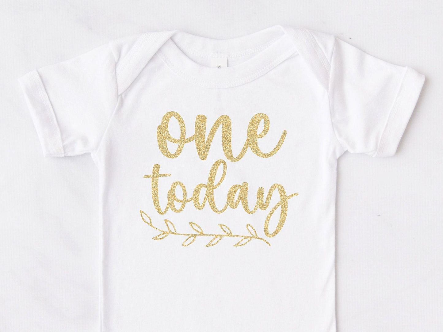 One Today Gold 1st Birthday Bodysuit