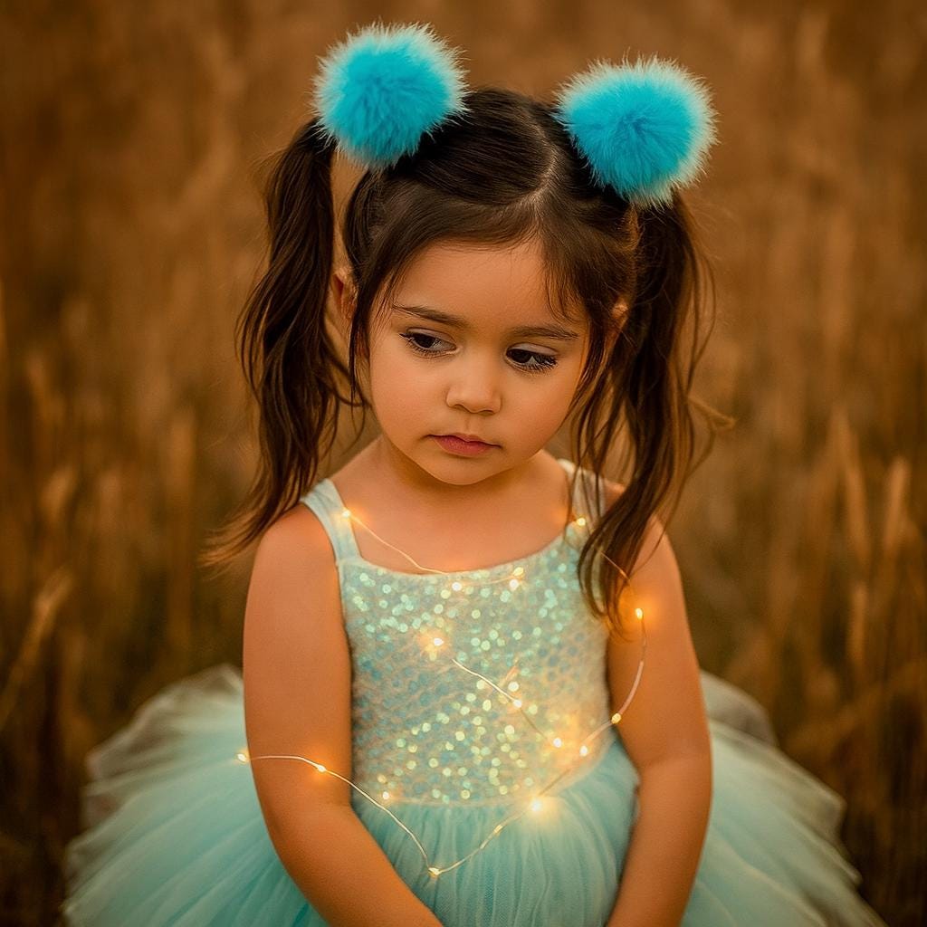 Set of 2 Blue Fluffy Hair Ties