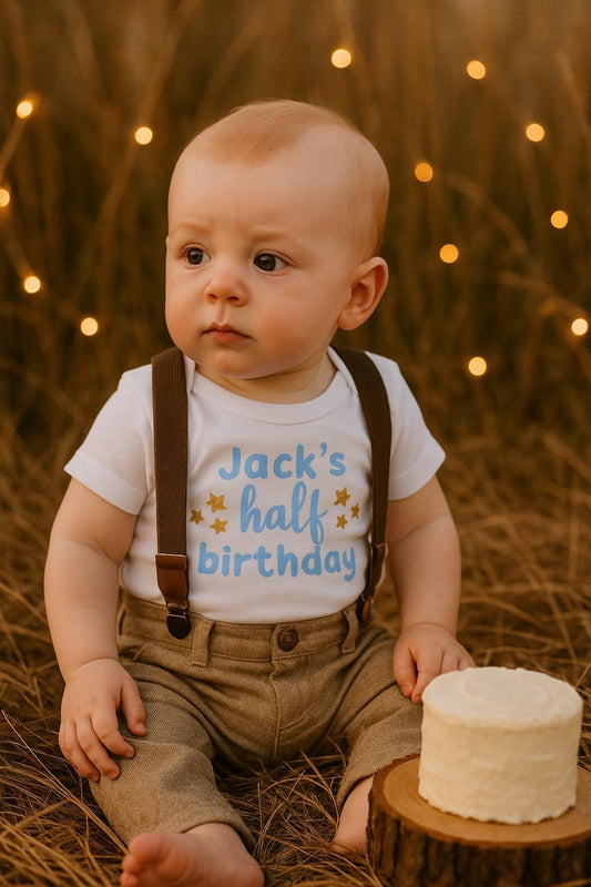 Personalised Boys Half Birthday Vest