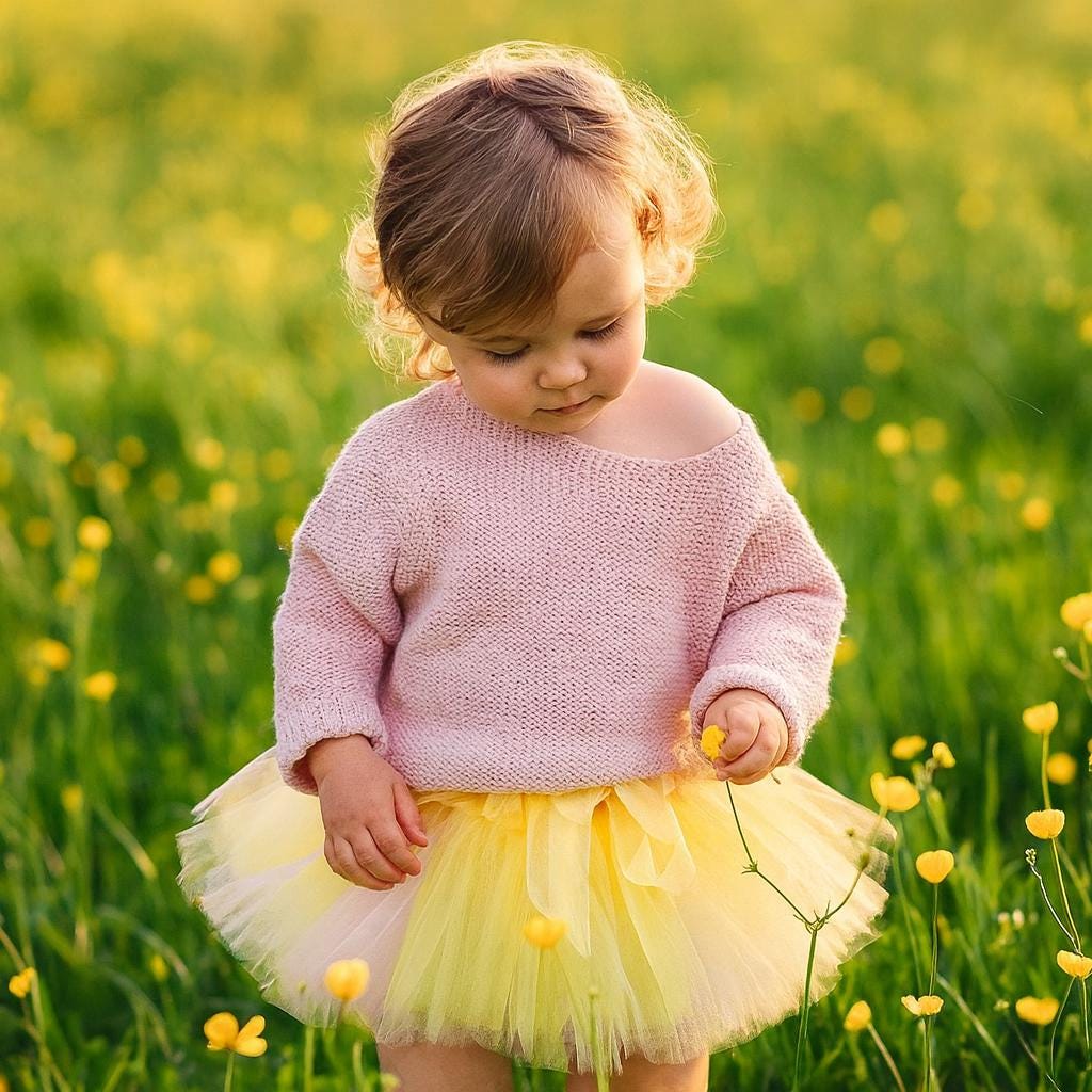 Sparkly Yellow and Pink Tutu Skirt