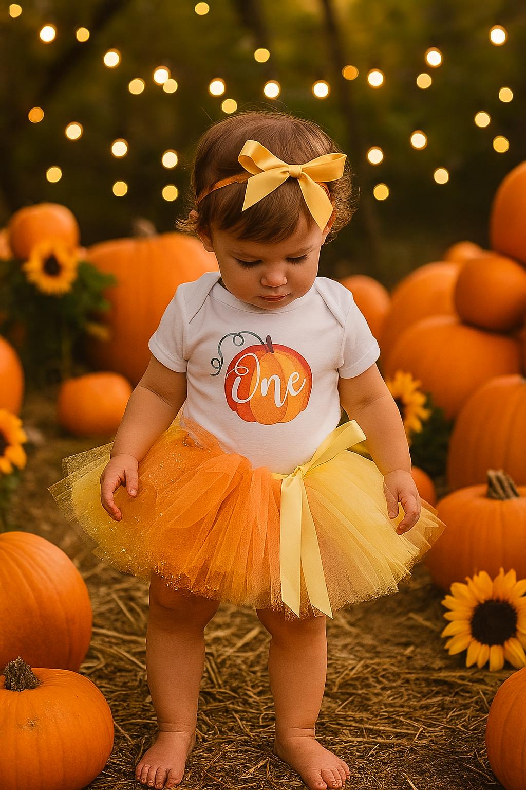 Pumpkin First Birthday & Halloween Outfit