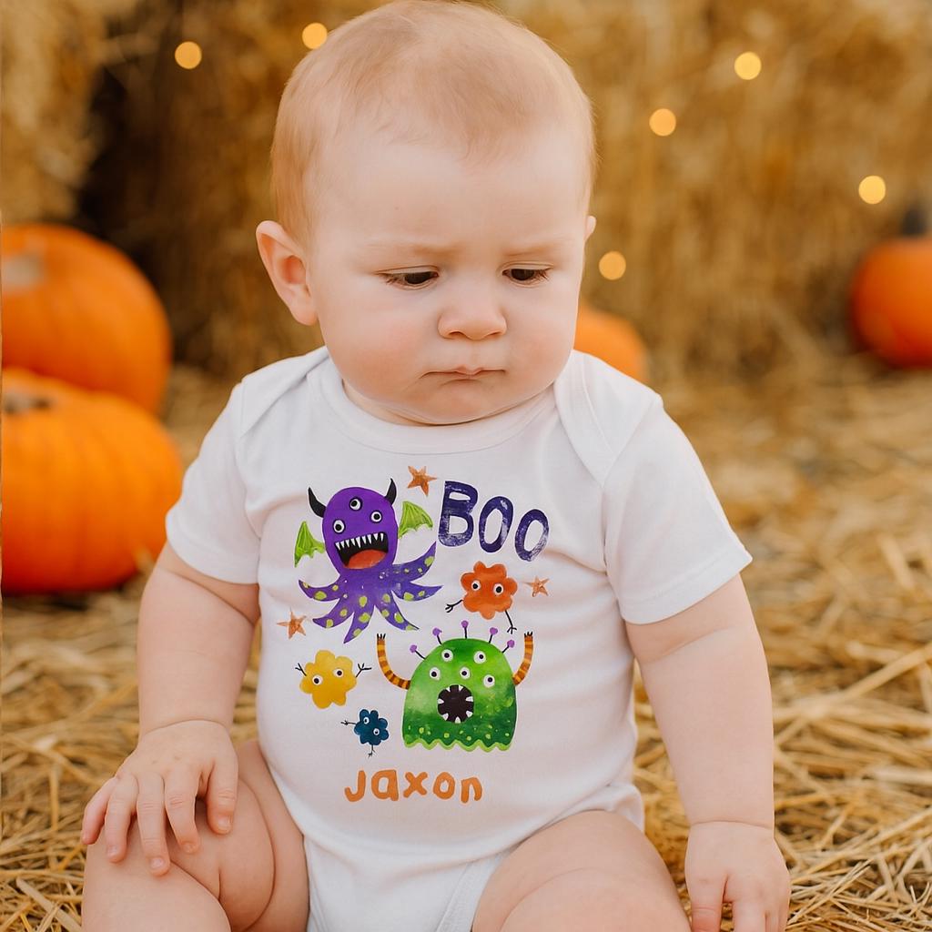 Personalised Boys Monsters Halloween Bodysuit