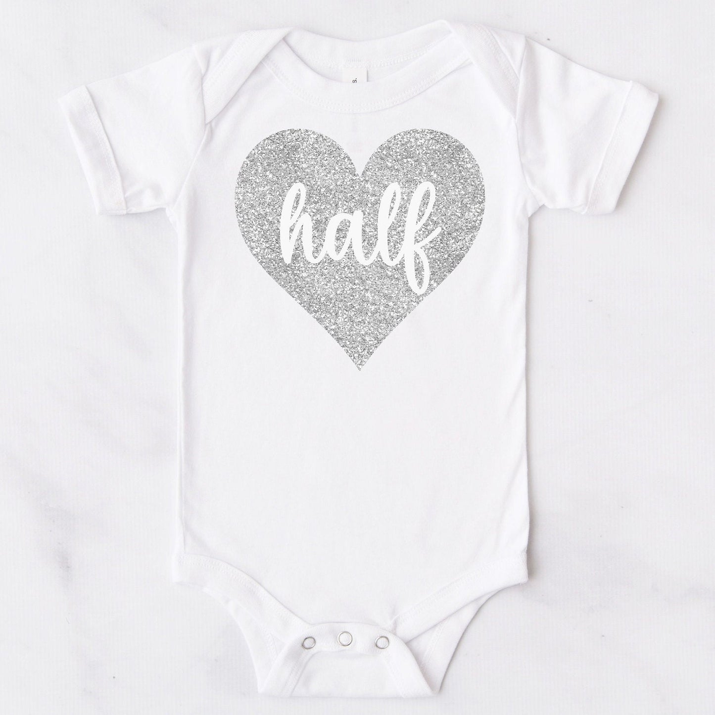 Silver Sparkly Half Birthday Bodysuit