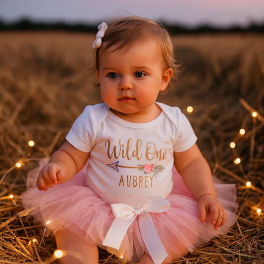 Pink Wild One Girls Birthday Tutu Outfit