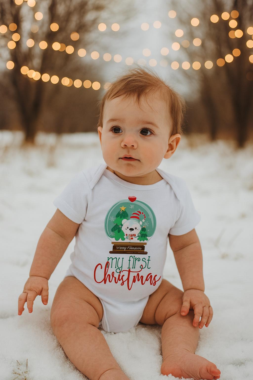 My First Christmas Snow Globe Bodysuit