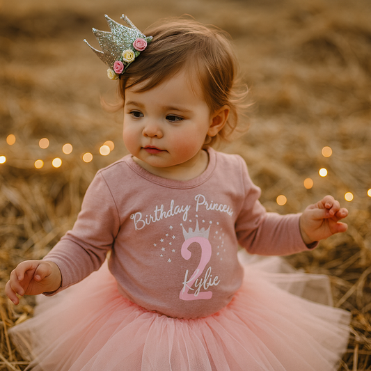 Birthday Princess Personalised 2nd Birthday Outfit in Pink & Mauve